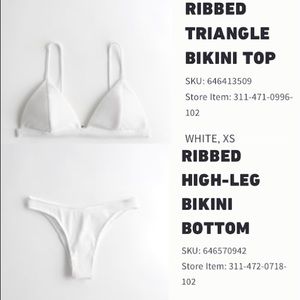 Hollister Ribbed White XS bikini. Like new!